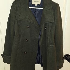 Olive Double-Breasted Pea Coat
